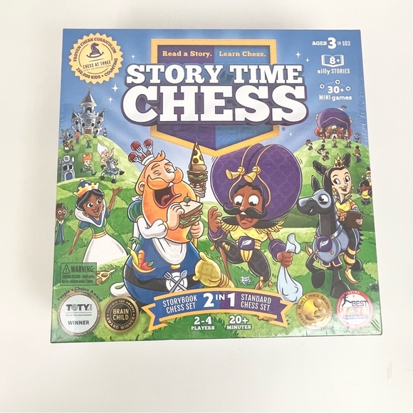 Story Time Story Book and Standard Chess Set Educational 30+ Mini Games Ages 3+ - Picture 2 of 8